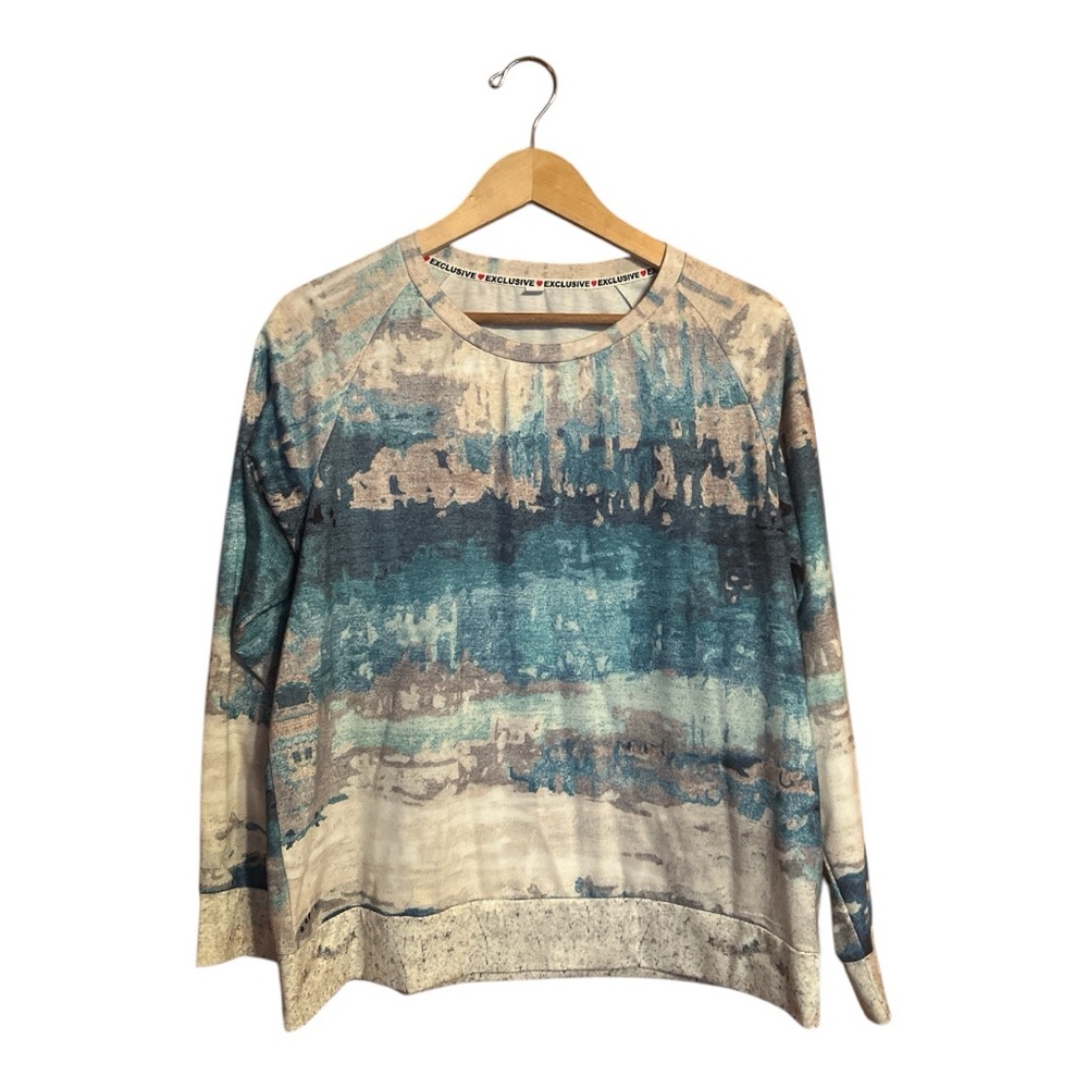 Exclusive Watercolor Pullover Crewneck Lightweight Sweatshirt Women’s Size XXL